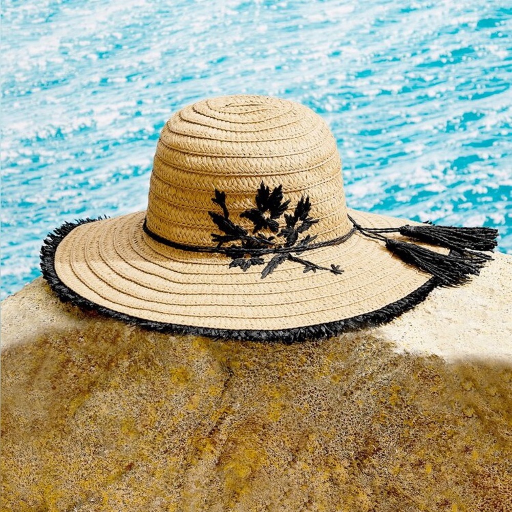Embroidered Straw Hat